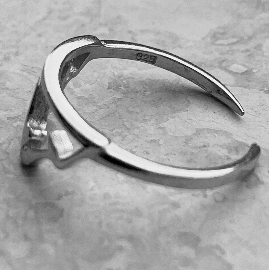 Sterling Silver Mountain Toe Ring, Silver Rings, Rock Ring, Hiking Ring
