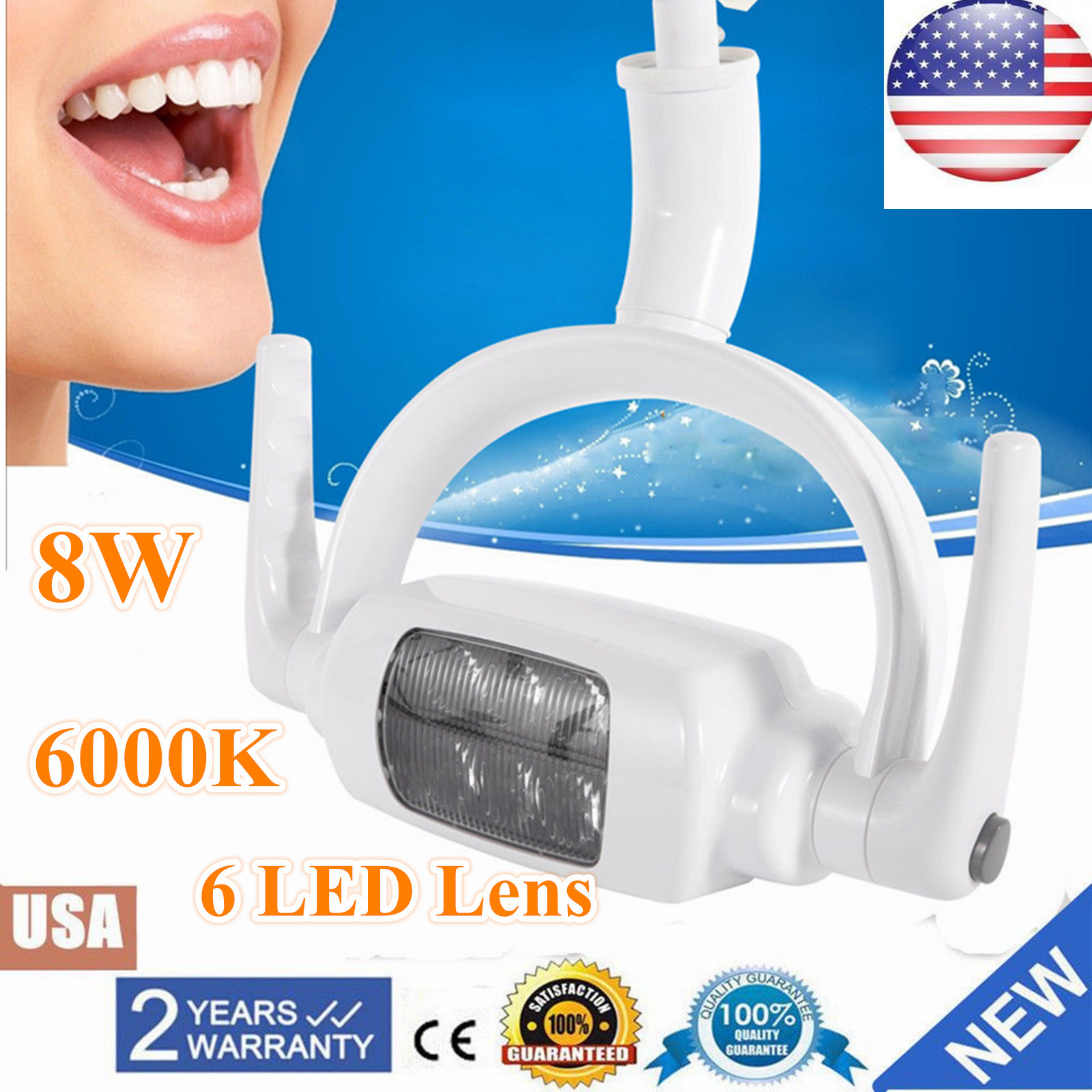 6 LED Dental Oral Light Operating Lamp Induction For Dental Unit Chair Tool NEW