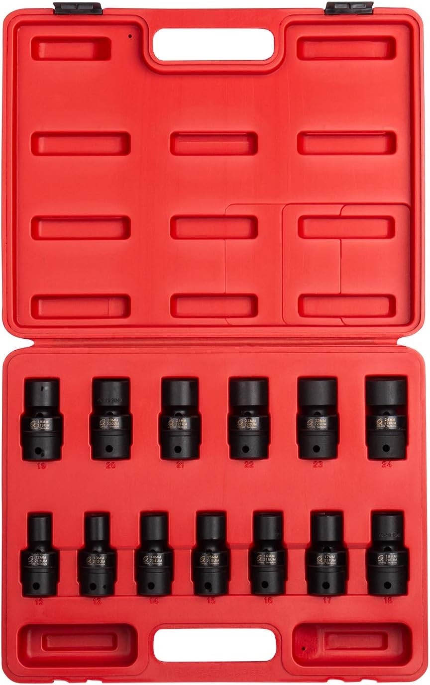 Sunex 13 Piece 1/2" Drive Metric Universal Impact Socket Set (2665)