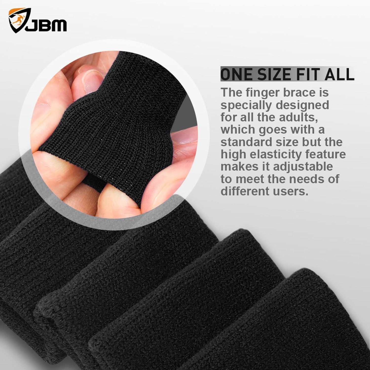 JBM Finger Sleeves 5Pack Sport Finger Brace Protector Compression Sleeve for ...