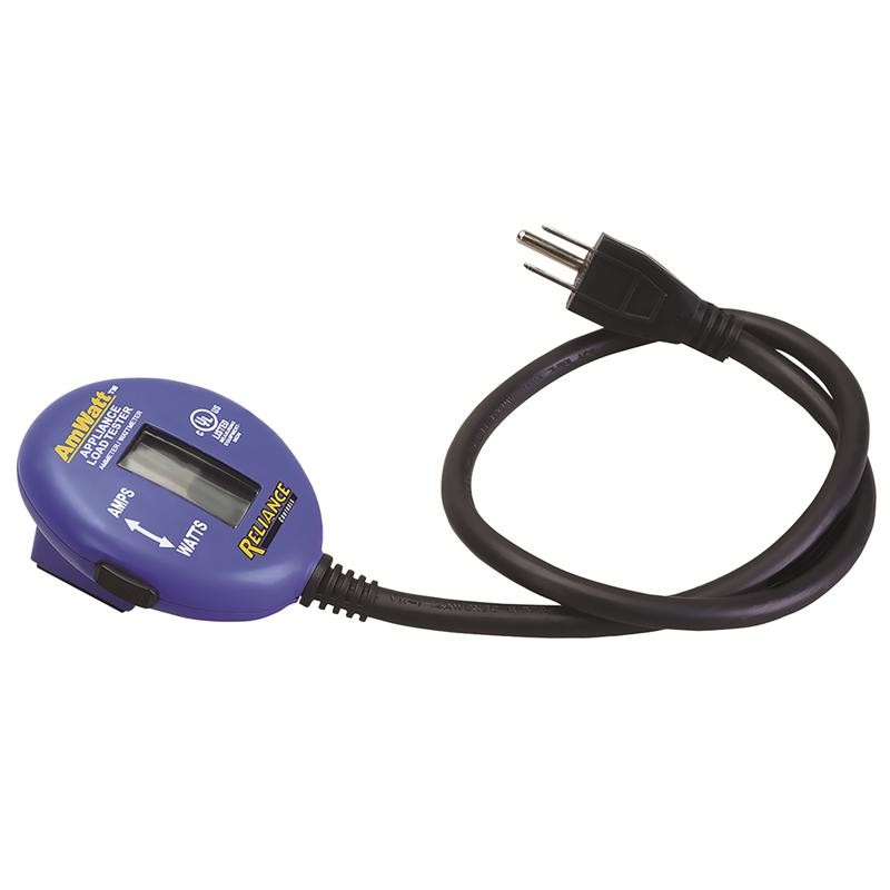 Reliance Controls THP103 Blue Digital Load Tester/Plug-in Ammeter and Wattmeter