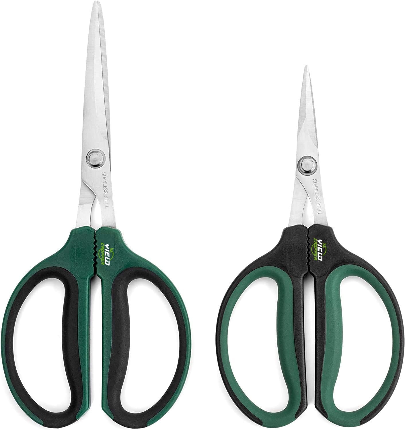 Yieldcropper Hydroponic 2-Pack Bonsai Scissors and Plant Trimming Green