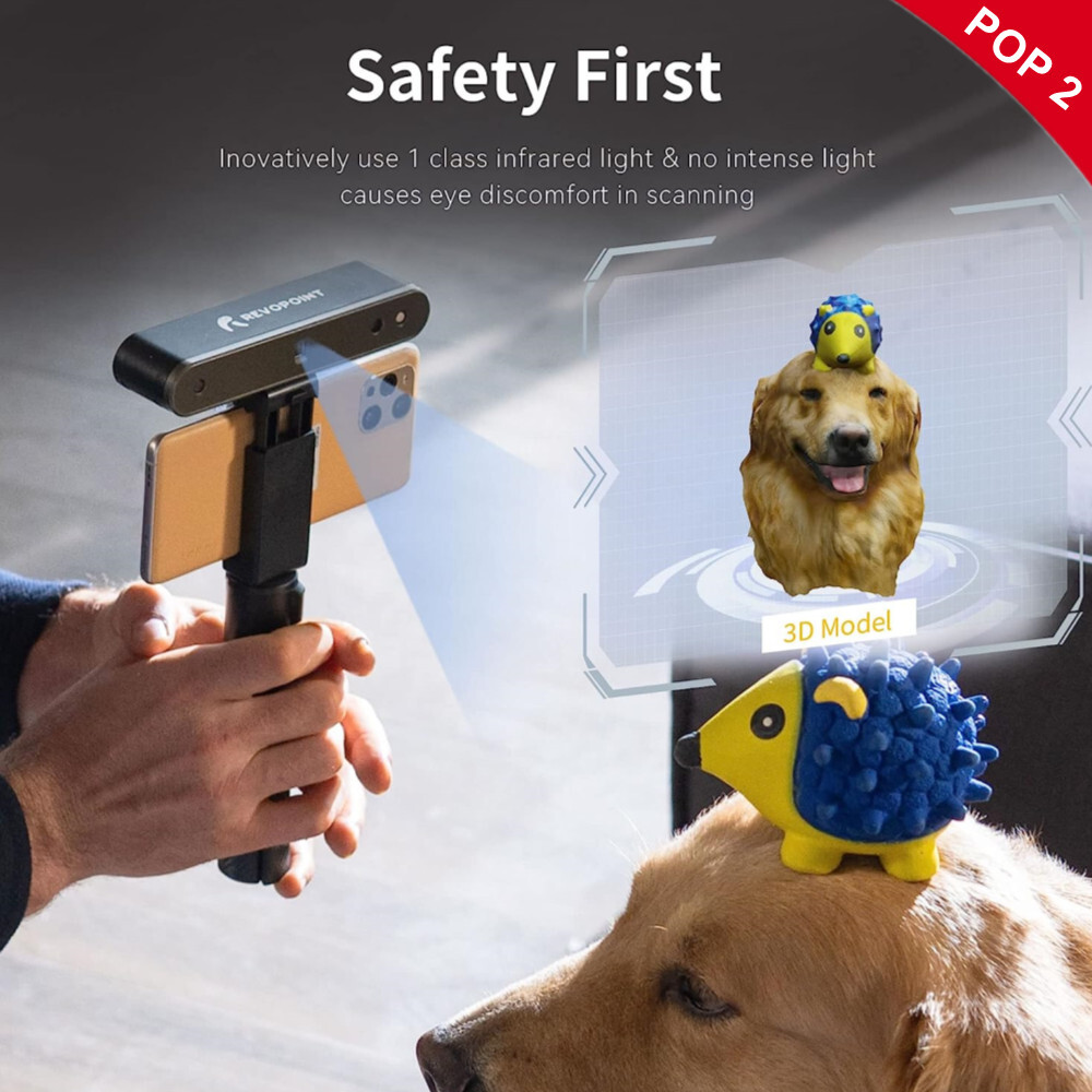 Revopoint Handheld 3D Scanner POP 3 POP 2 0.05 mm Precision for 3D Printing
