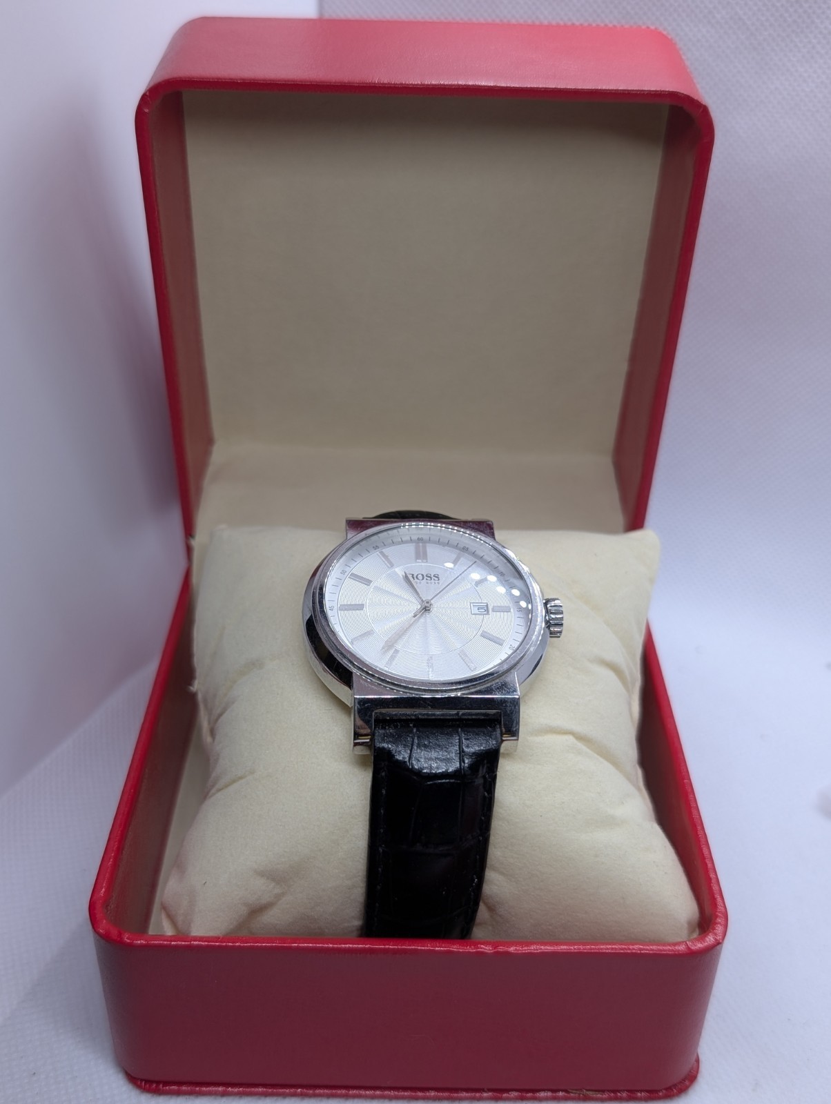 red single Watch Gift Box with Pillow PU Leather Wristwatch Display Case gift