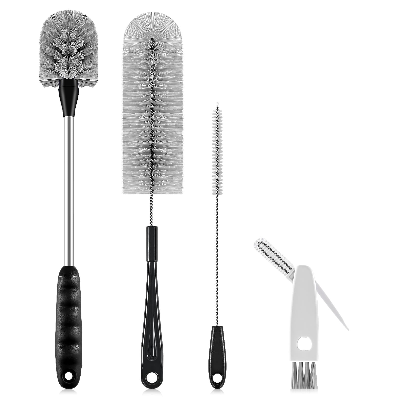 TOOUT 4 Pack Bottle Brush Cleaning Set, Including Long 15 inches, 4pack-grey