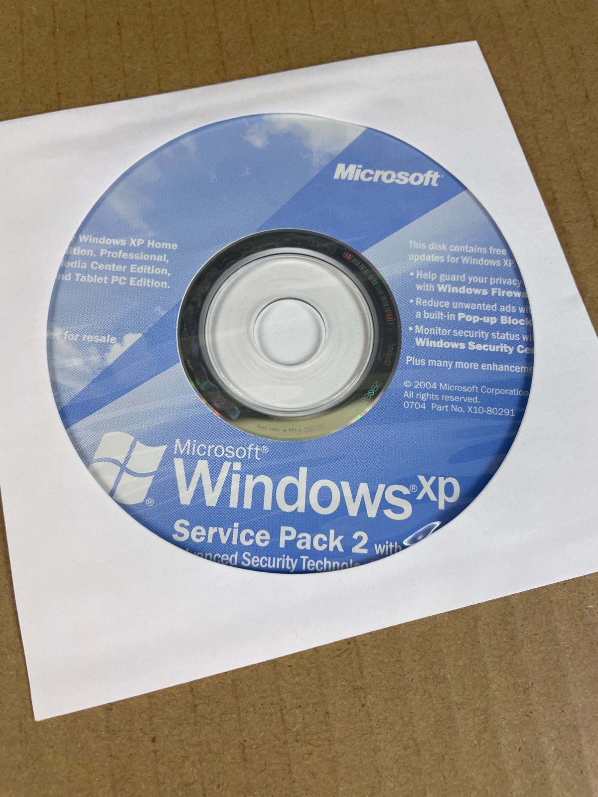 Windows XP Service Pack 2 ~ Disc only, No Product Key