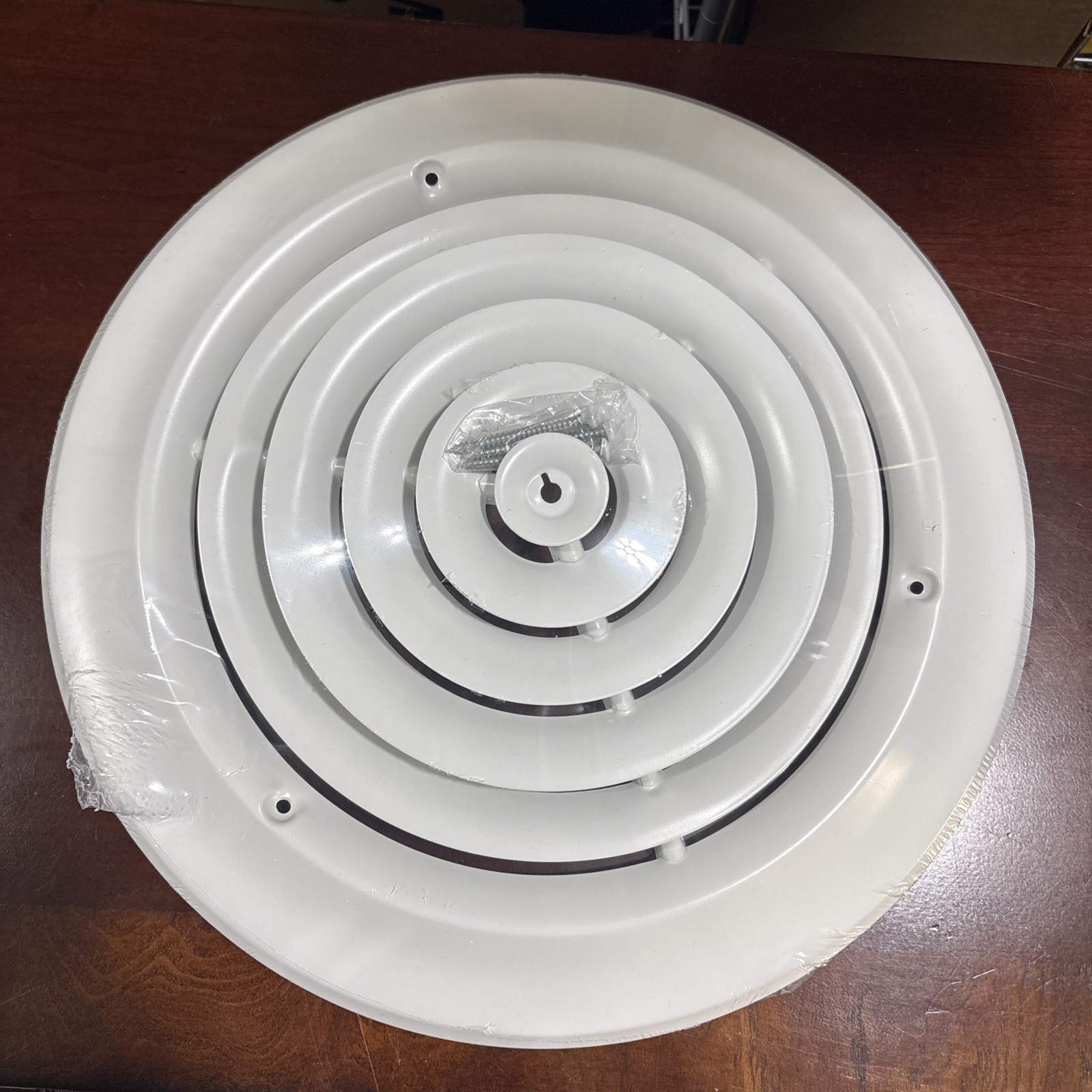 HBW 10" Round Ceiling Diffuser White Powder Coated Outside Dimension of 14"