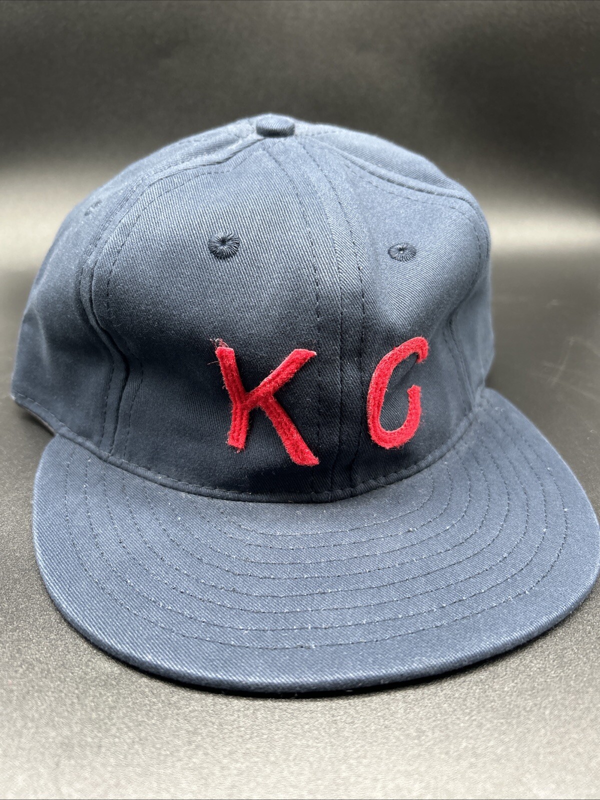 Baldwin Kansas City Hat KC 100% Cotton Adjustable Navy/Red New