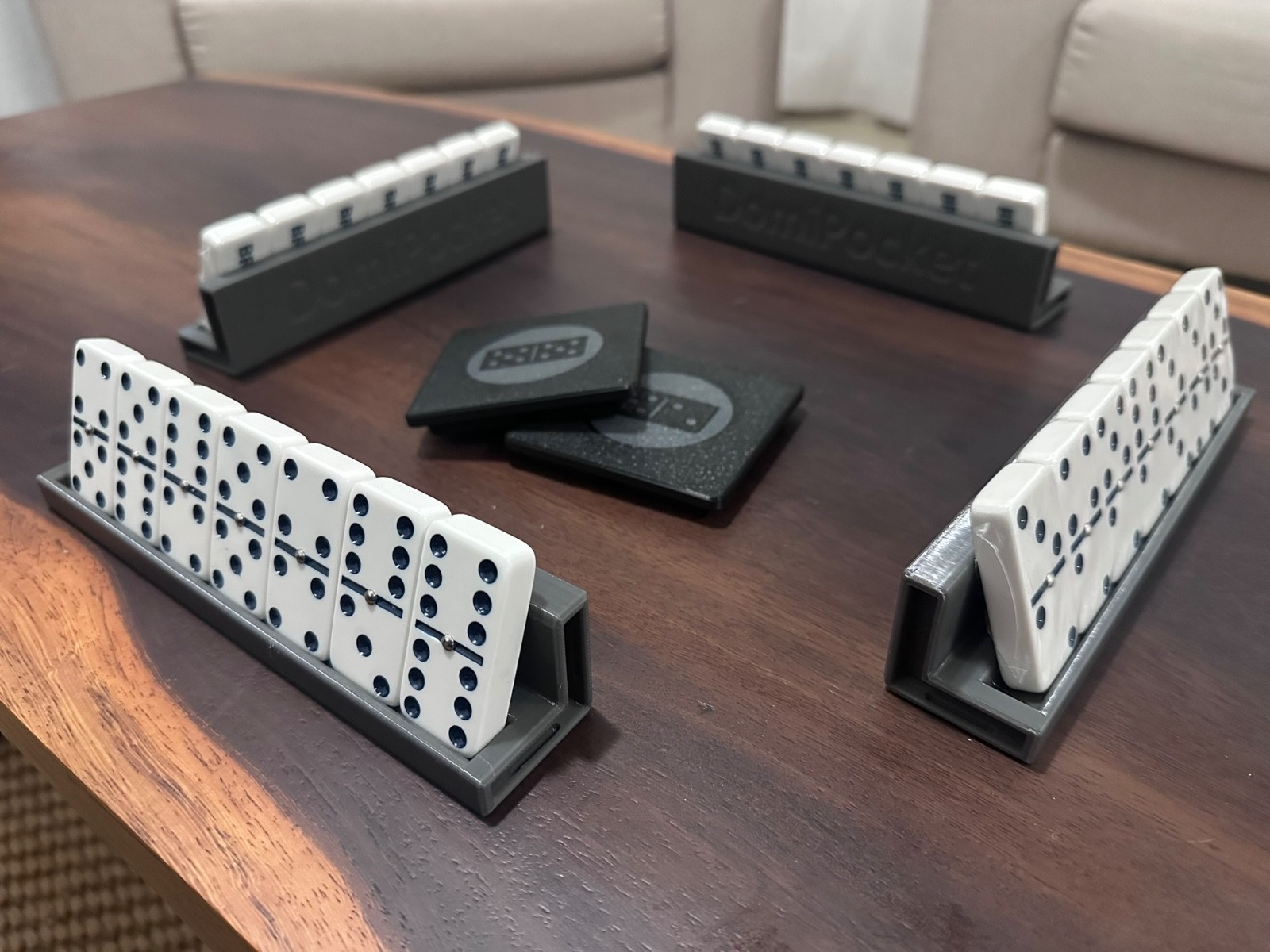 Custom Domino Box Personalized Logo Portable Tile Tray No Table Needed