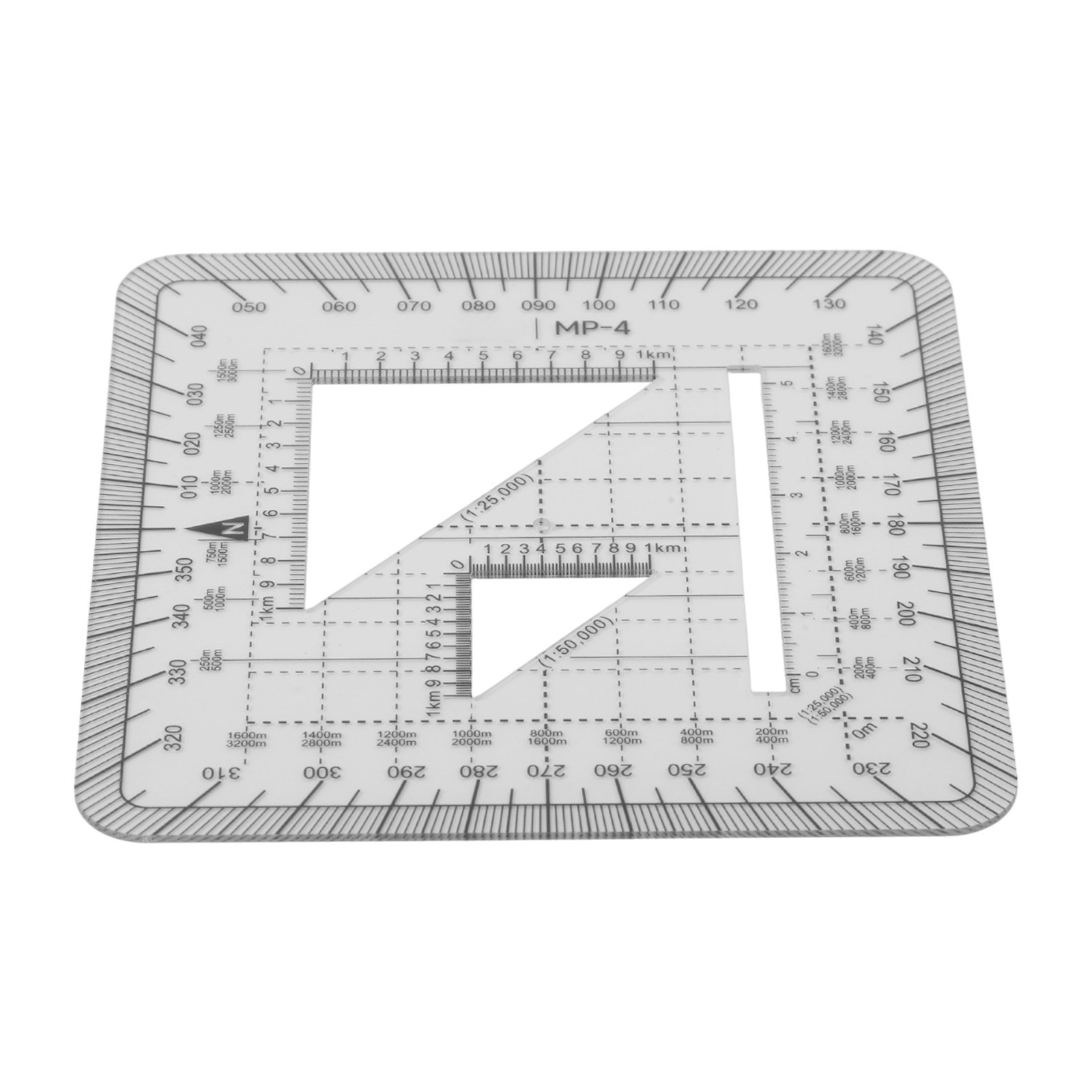 10 x 10cm Grid Protractor for Efficient Map Navigation and Measurement