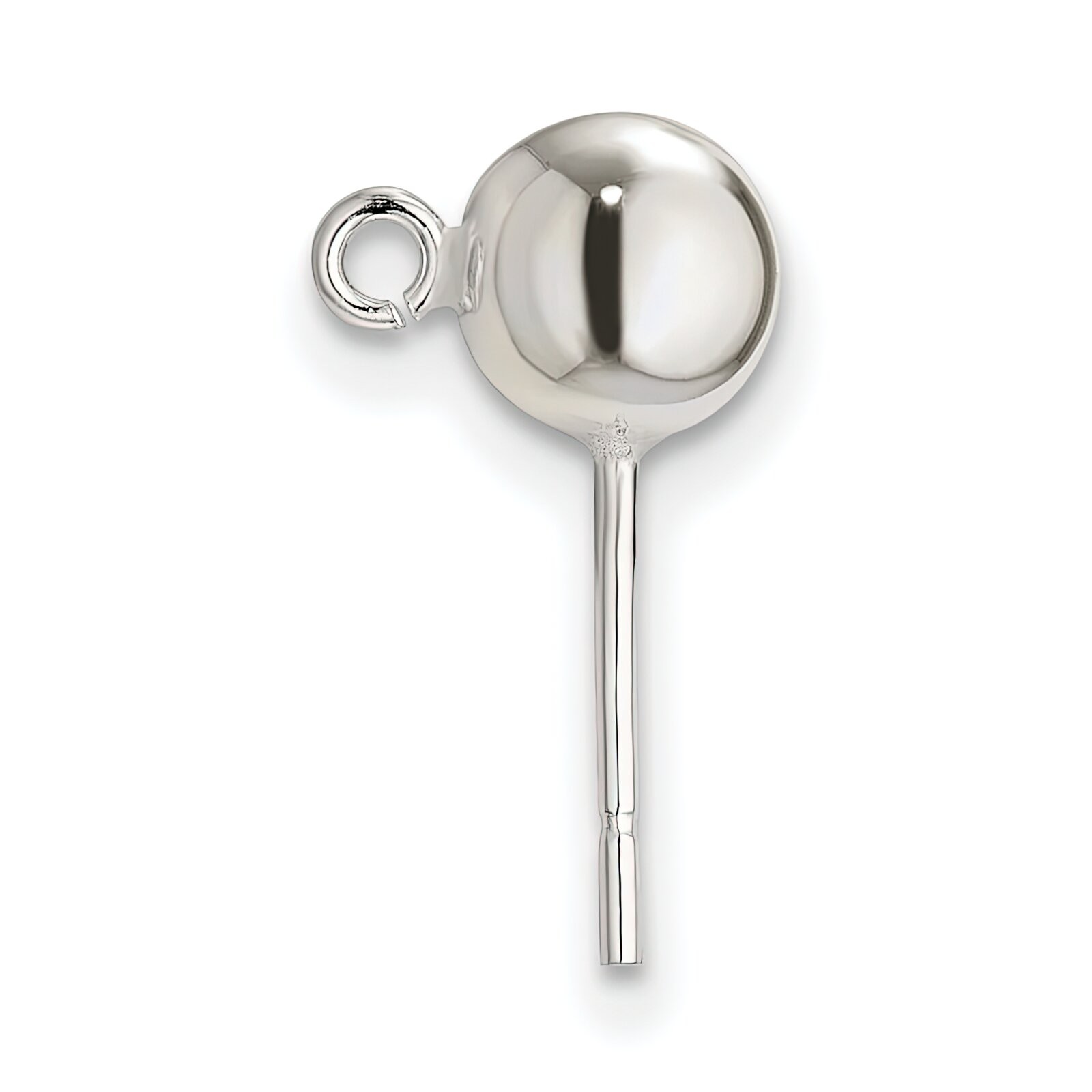Sterling Silver Ball Stud with Ring Earrings Jewerly - Pack of 6