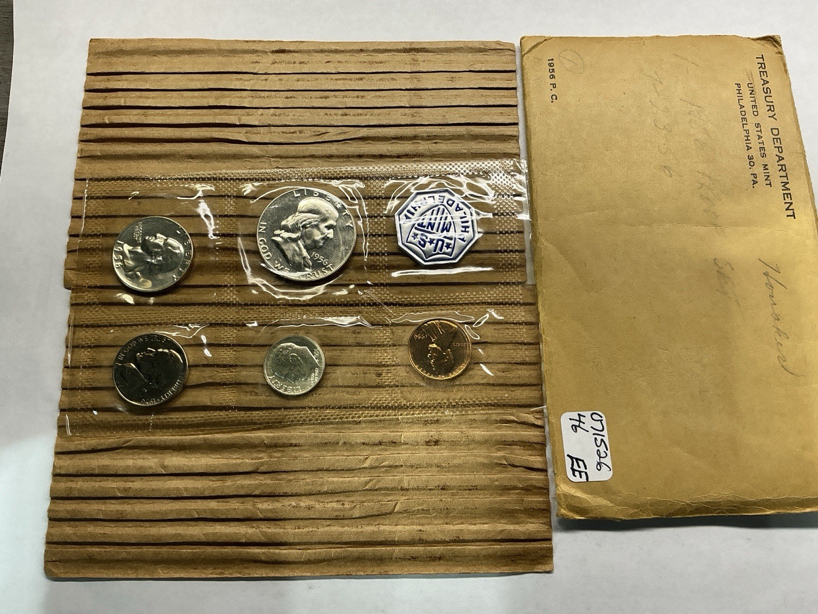 1956 US Mint Silver Proof Type 2 Set in OGP Flat Pack Envelope 071526 46ee