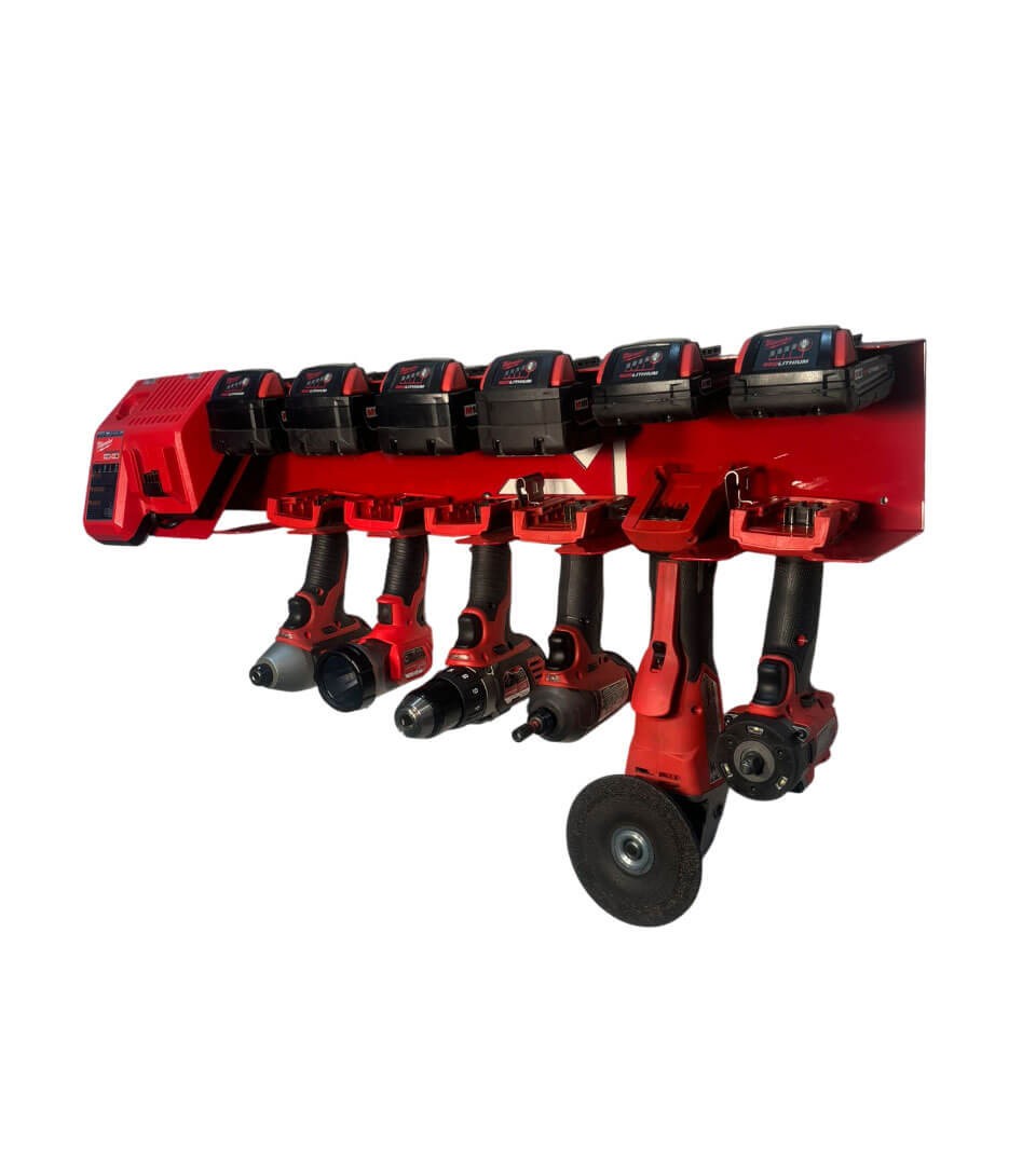 Locking Battery & Drill Charging Station - Compatible with Milwaukee 18v Battery