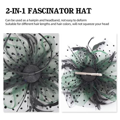 6Pcs Multicolor Tea Party Hats for Women, Fascinators with Headband and Clip,