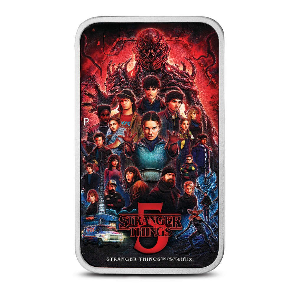 2026 1 oz Colorized Tuvalu Silver Stranger Things Season 5 Rectangular Coin