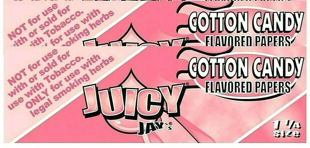 2x Juicy Jay's Cotton Candy 1 1/4 Rolling Papers Flavored USA Shpd *Great Price*
