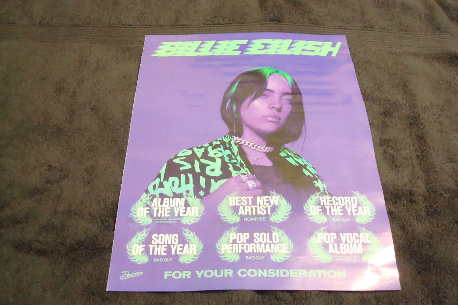BILLIE ELLISH 2019 Grammy ad Best New Artist, Album, Record of Year & ROSALIA