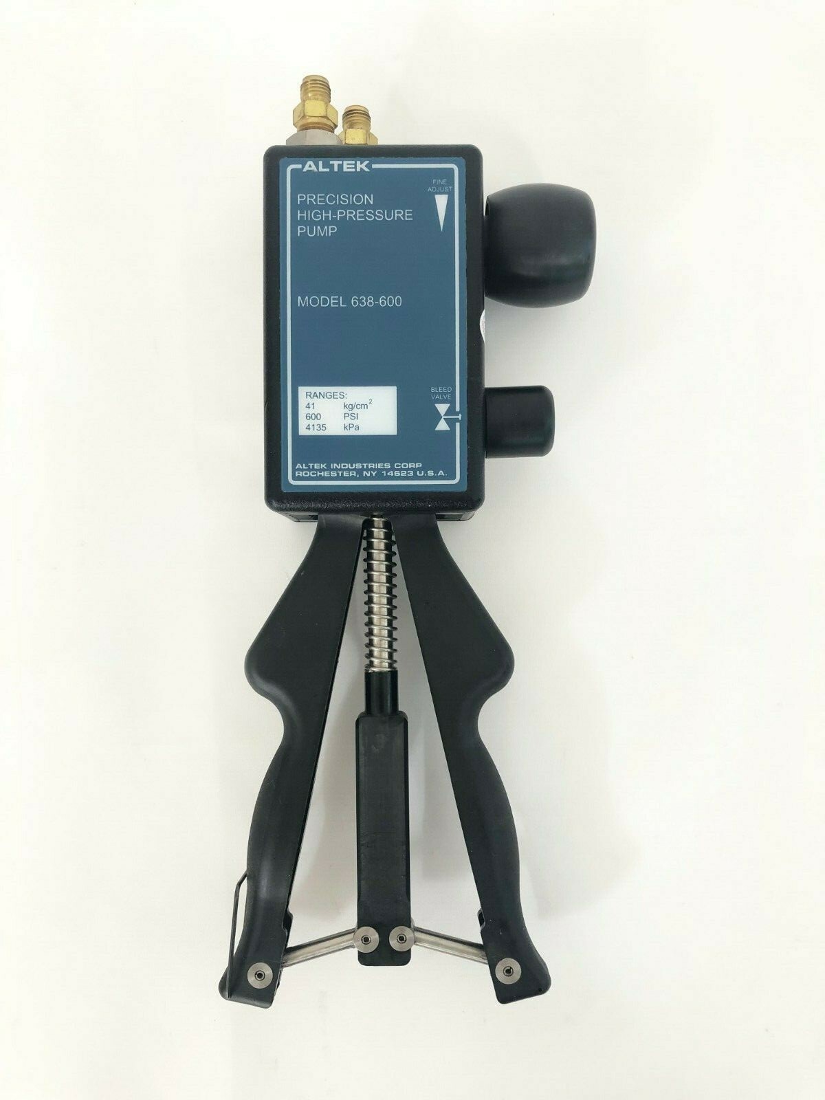 ALTEK 638-600 PRECISION HIGH-PRESSURE HAND PUMP FOR PNEUMATIC CALIBRATOR 600 PSI