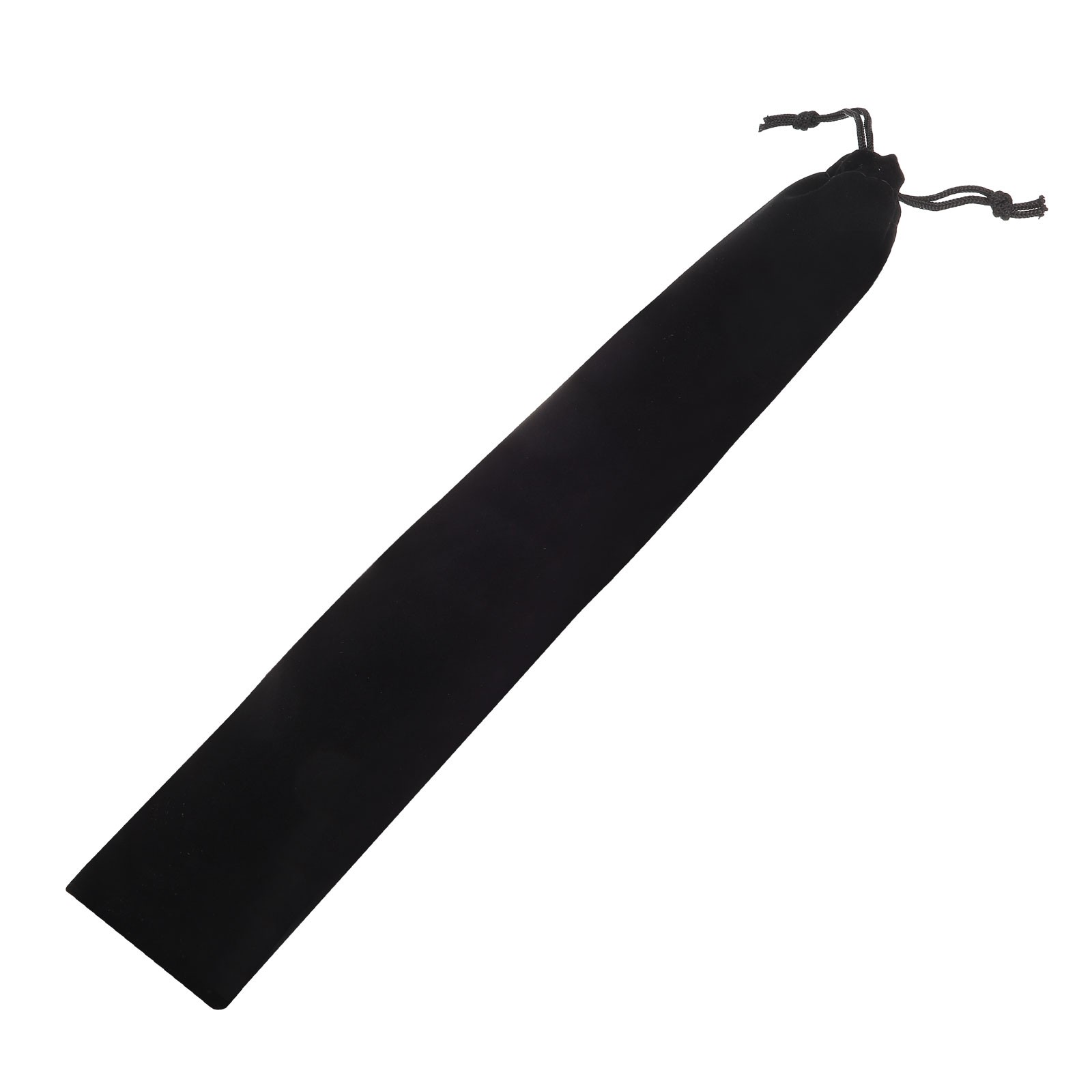 Black Long Flannel Fabric Drawstring Pouch for Recorder Drum Sticks, 8 x 42cm
