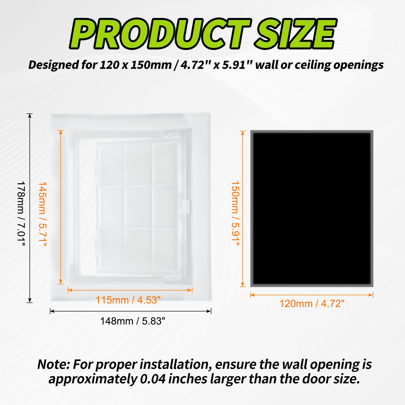 4.8x6 Inch Access Panel for Drywall and Ceiling, ABS Plastic Material (White)