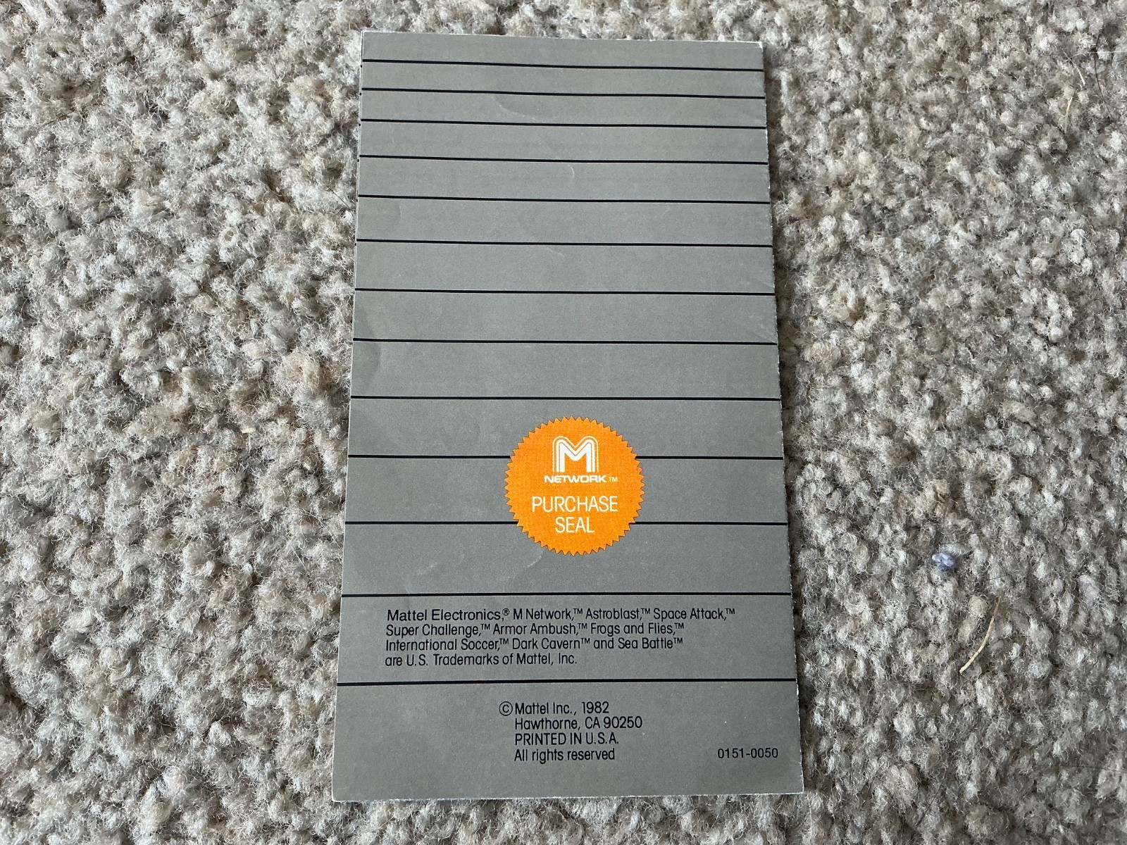 Vintage 1982 Mattel Electronics Atari M Network Insert Booklet
