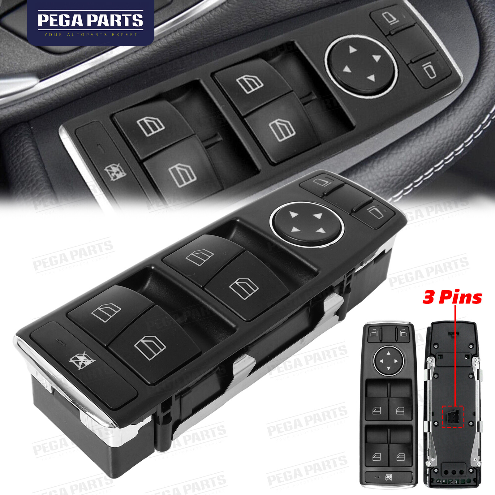 For 06-15 Mercedes-BenZ W204 W212 C250 C300 E350 Master Window Door Lock Switch