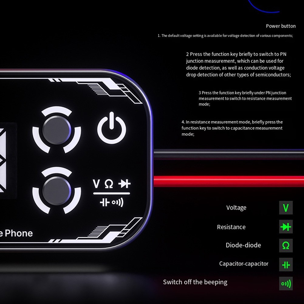 3D Meter Digital Multimeter with Triple Screen Display and 2000mAh