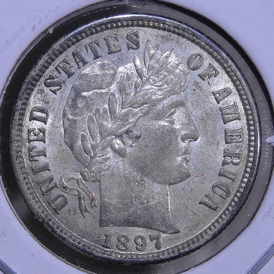 1897-S Barber Dime, Choice Almost Uncirculated  0603-02