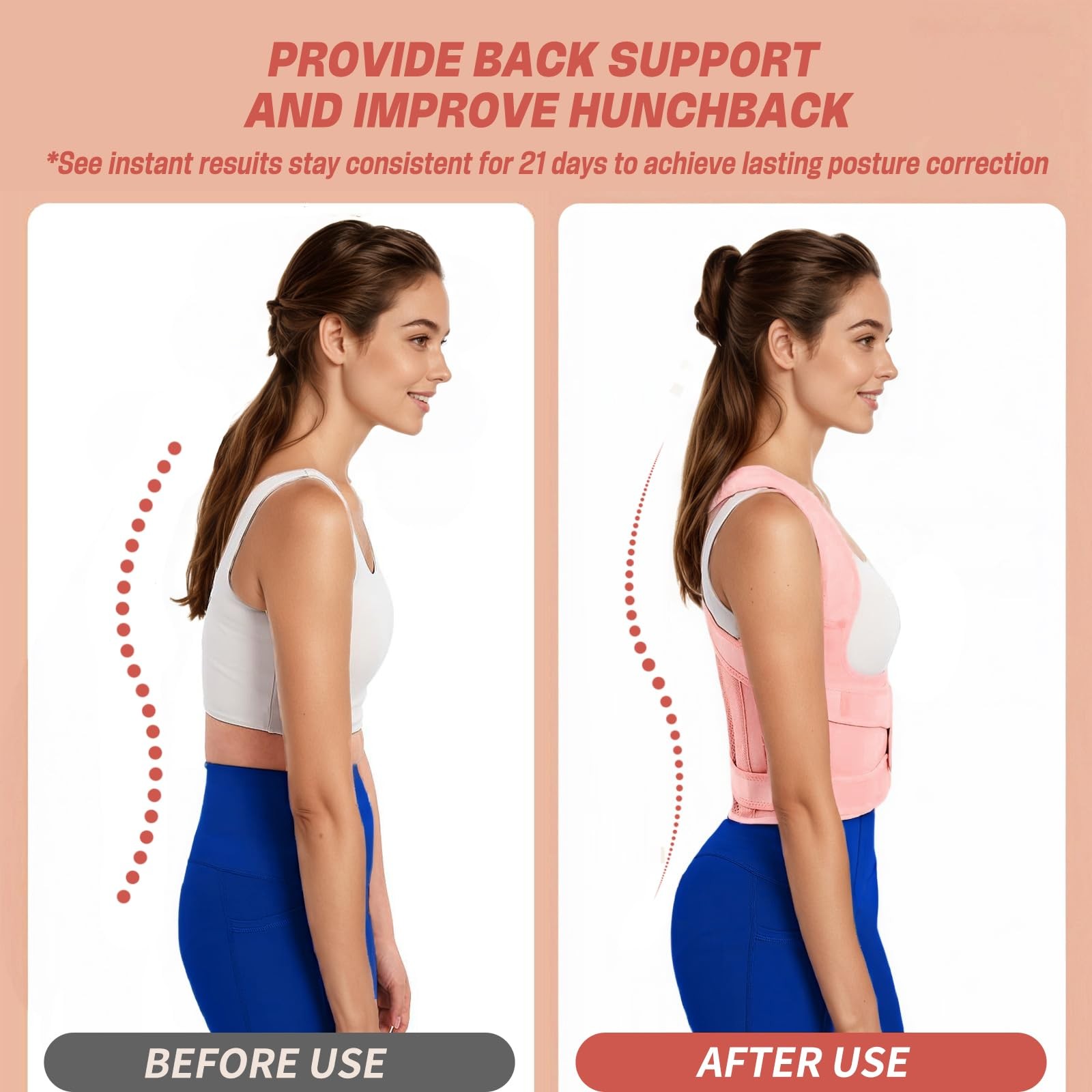 Back Brace & Posture Corrector for Women and Men,Adjustable Back Support for ...