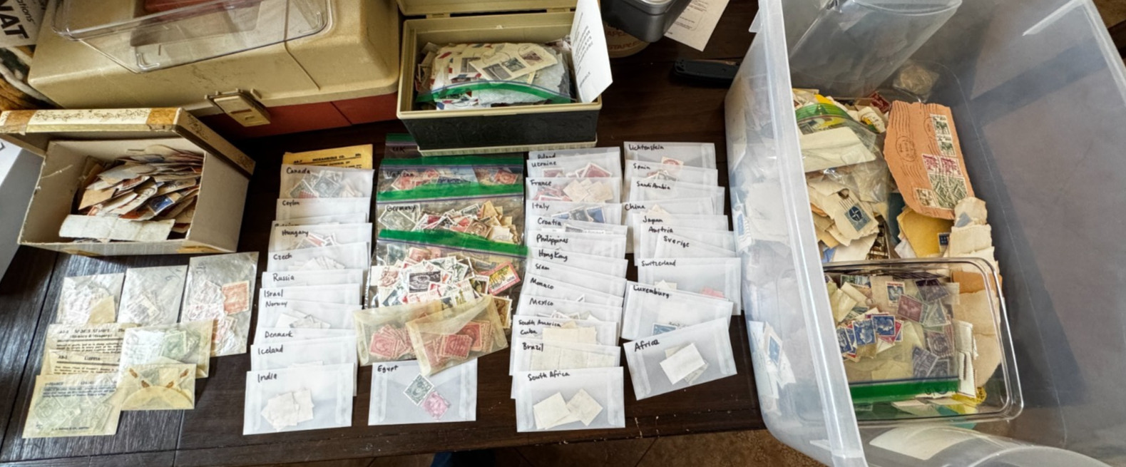 Vintage Worldwide Stamp Collection Album US Heavy Starter Lot Used Mix Over 600