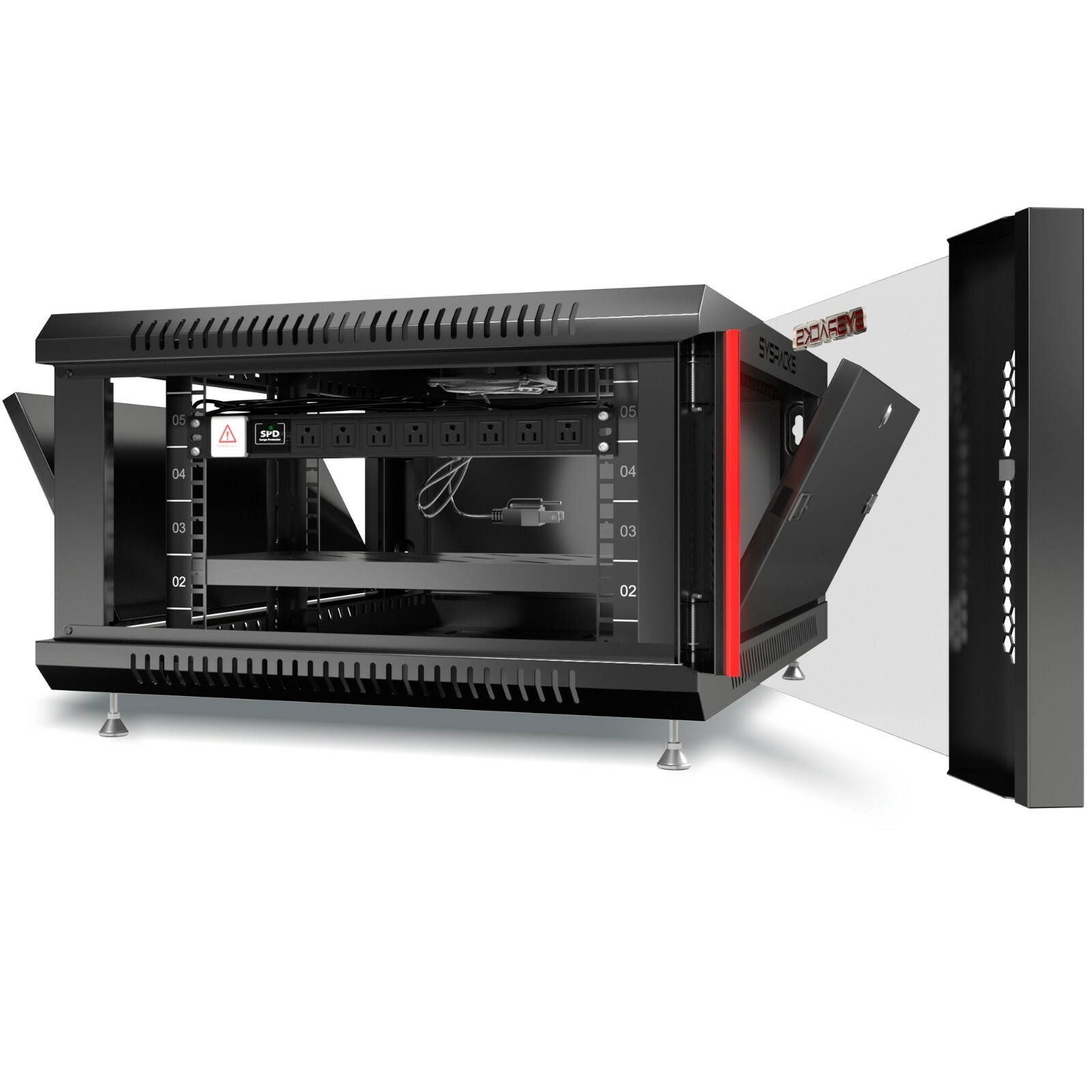 6U 24" Deep Wall Mount IT Network Server Rack Cabinet Enclosure - Accessories In