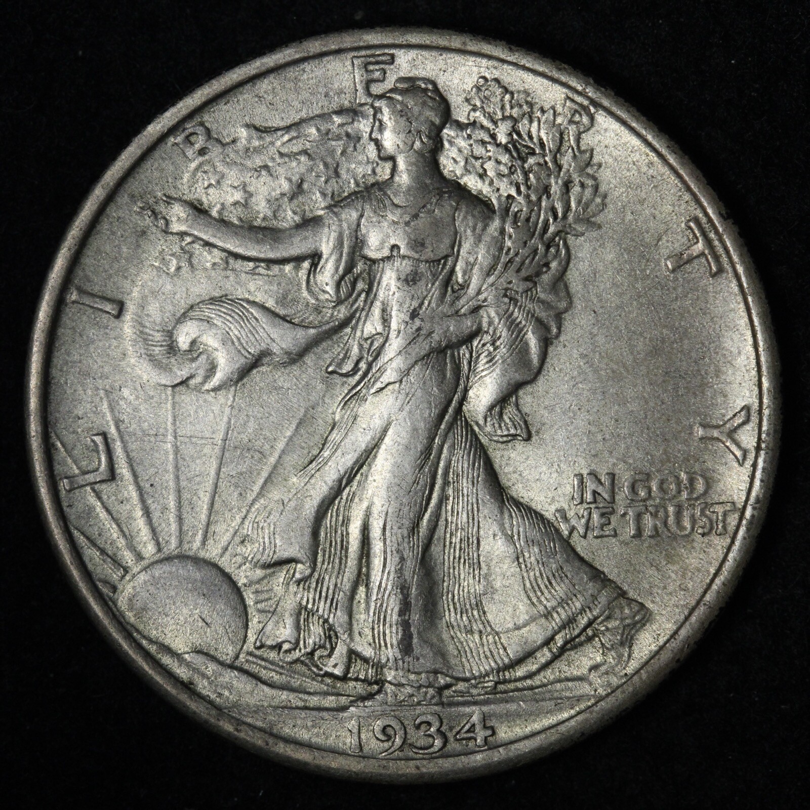 1934 Walking Liberty Silver Half Dollar AU E283 KER