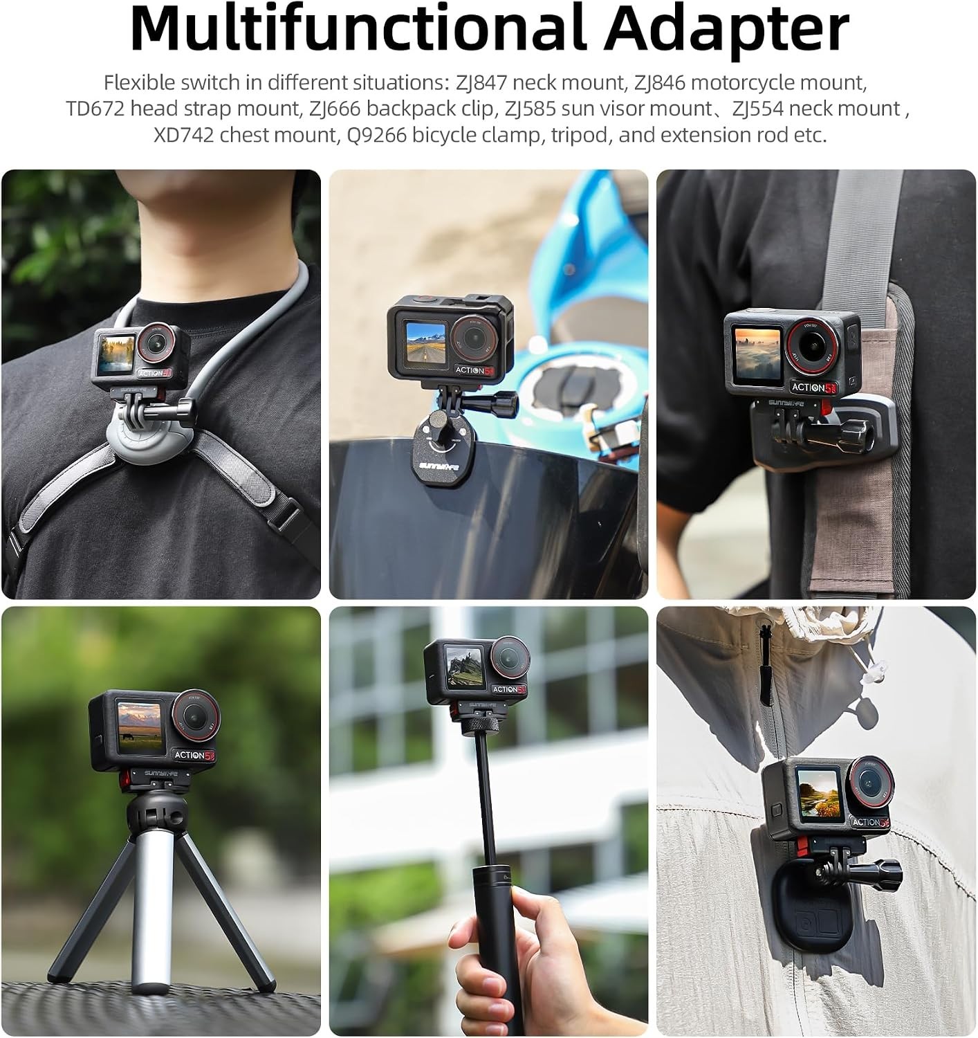 Versatile Magnetic Mount for DJI Osmo Action 5 Pro & Quick Release Adapter