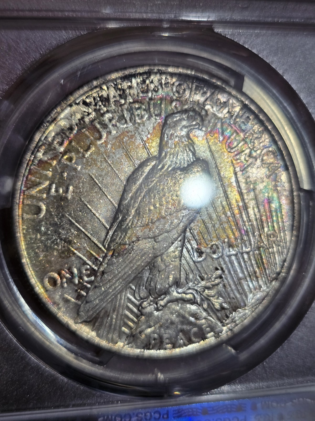 1924 Silver Peace Dollar Pcgs Ms63 Monster Toned