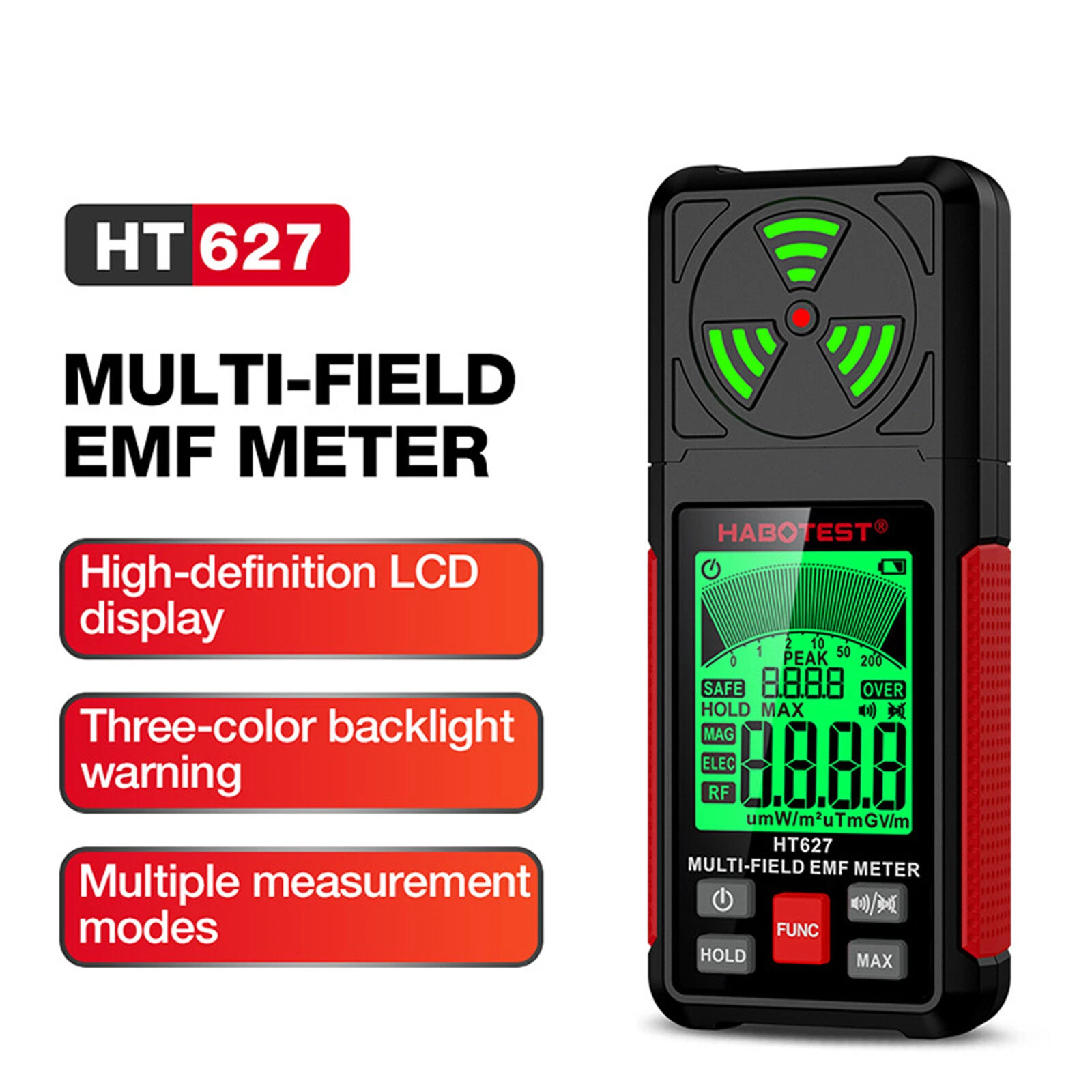 3 in 1 EMF Detector, High Precision EMF Meter, RF EF MF EMF Reader, Home Office
