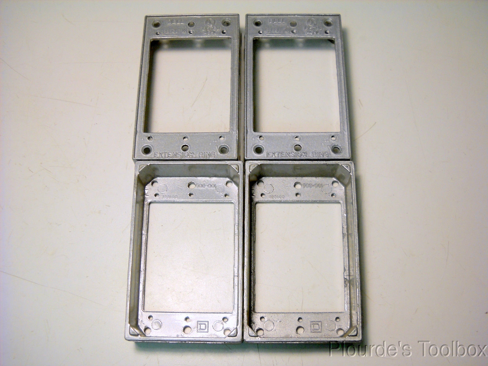 Lot of (4) New Square D Bell One Gang Extension Rings, 10.1 Cu In, 25119