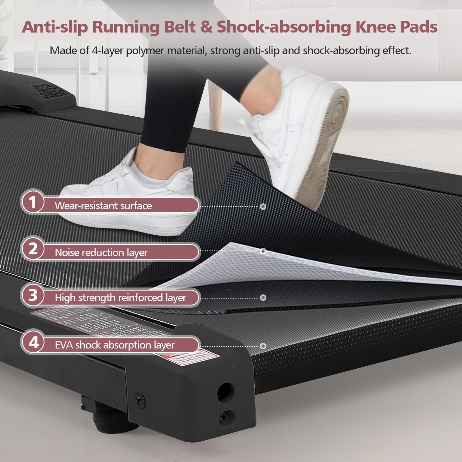 Upgraded Smart Treadmill Work with APP&Remote 2.5Hp Powerful Treadmill Machine~~