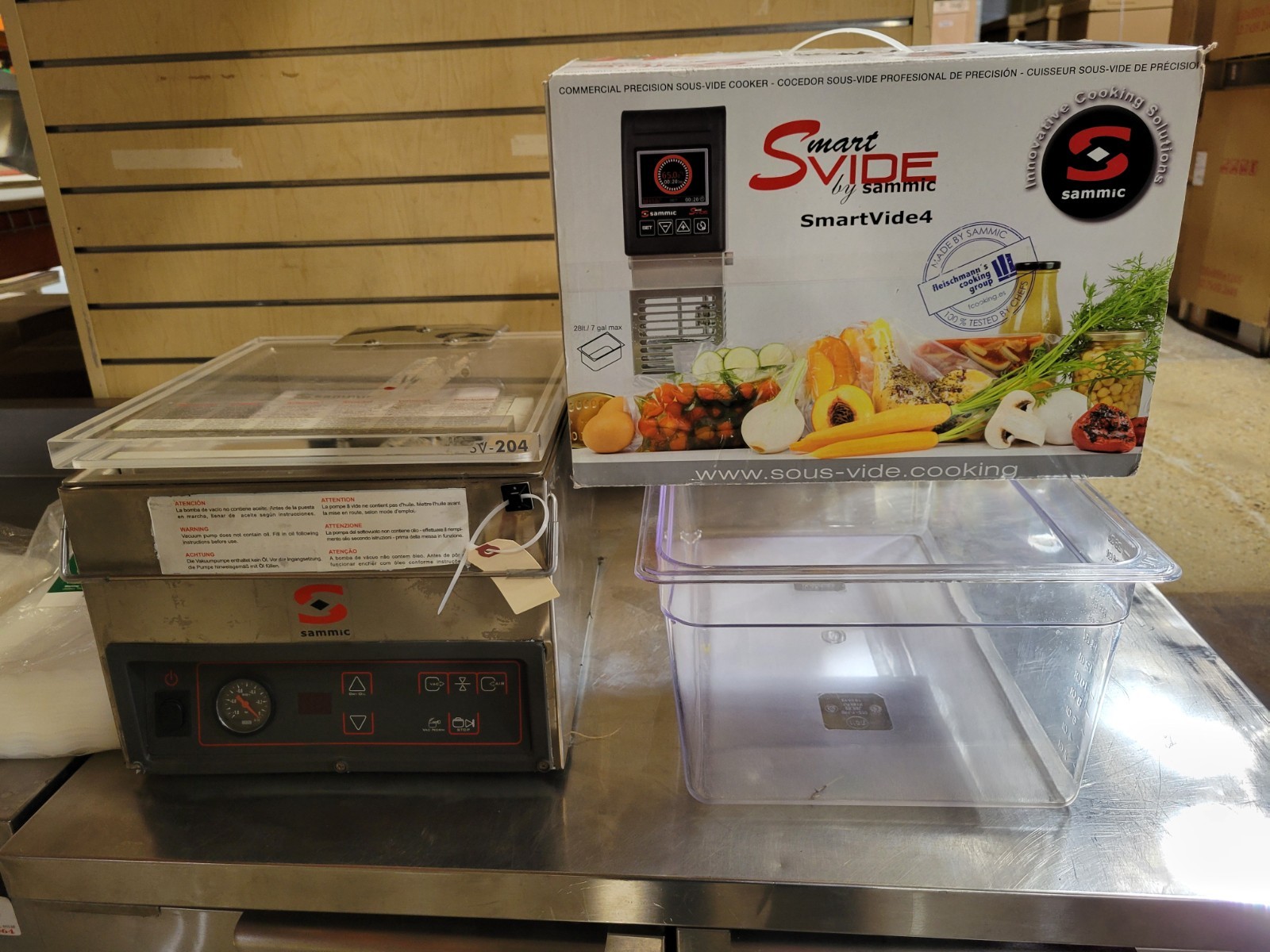 Sammic SMARTVIDE4 & SV-204T Sous Vide Cooker & Vacuum Sealer System W/ Bags