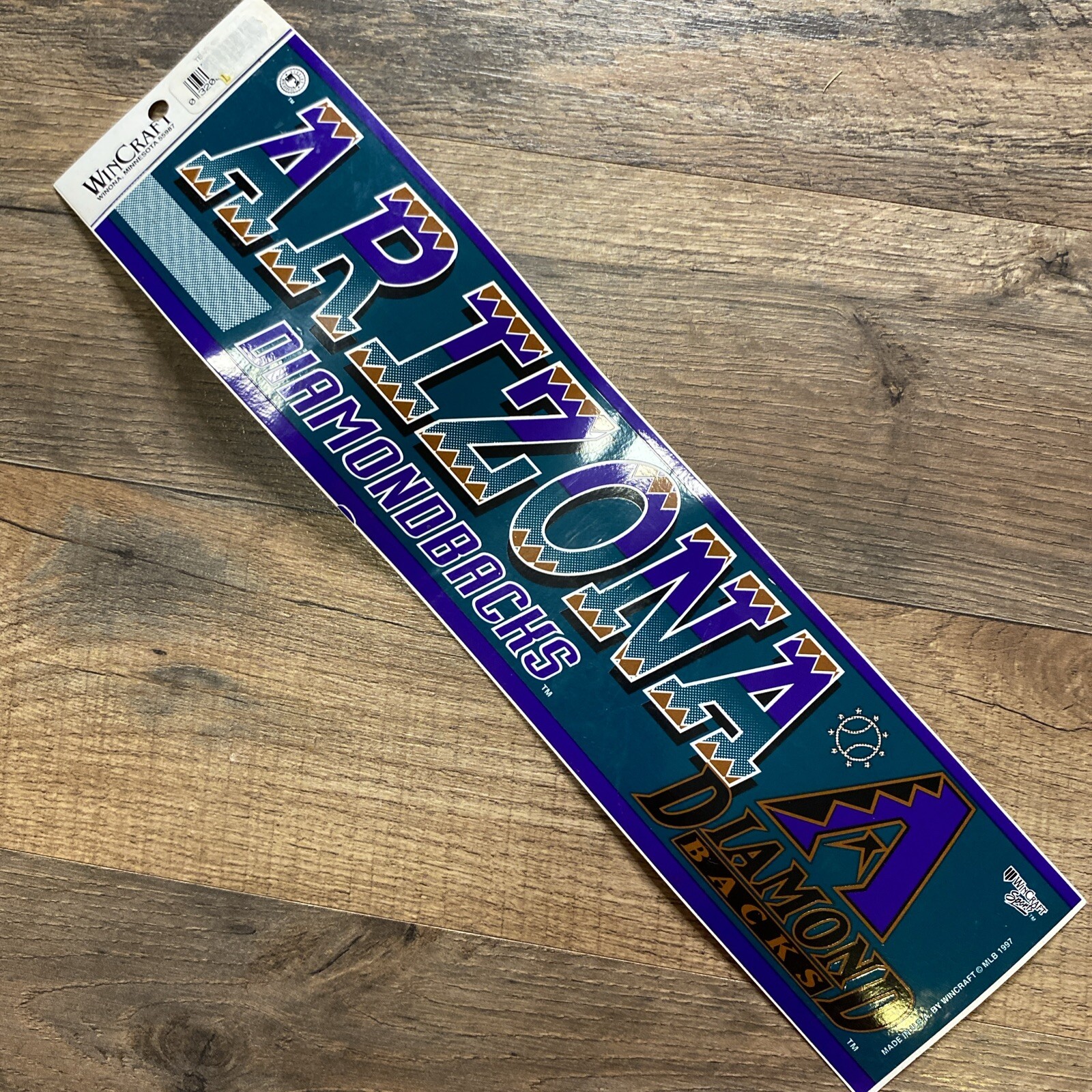 Vintage Arizona Diamondbacks 1997 Bumper Sticker 12” Wincraft