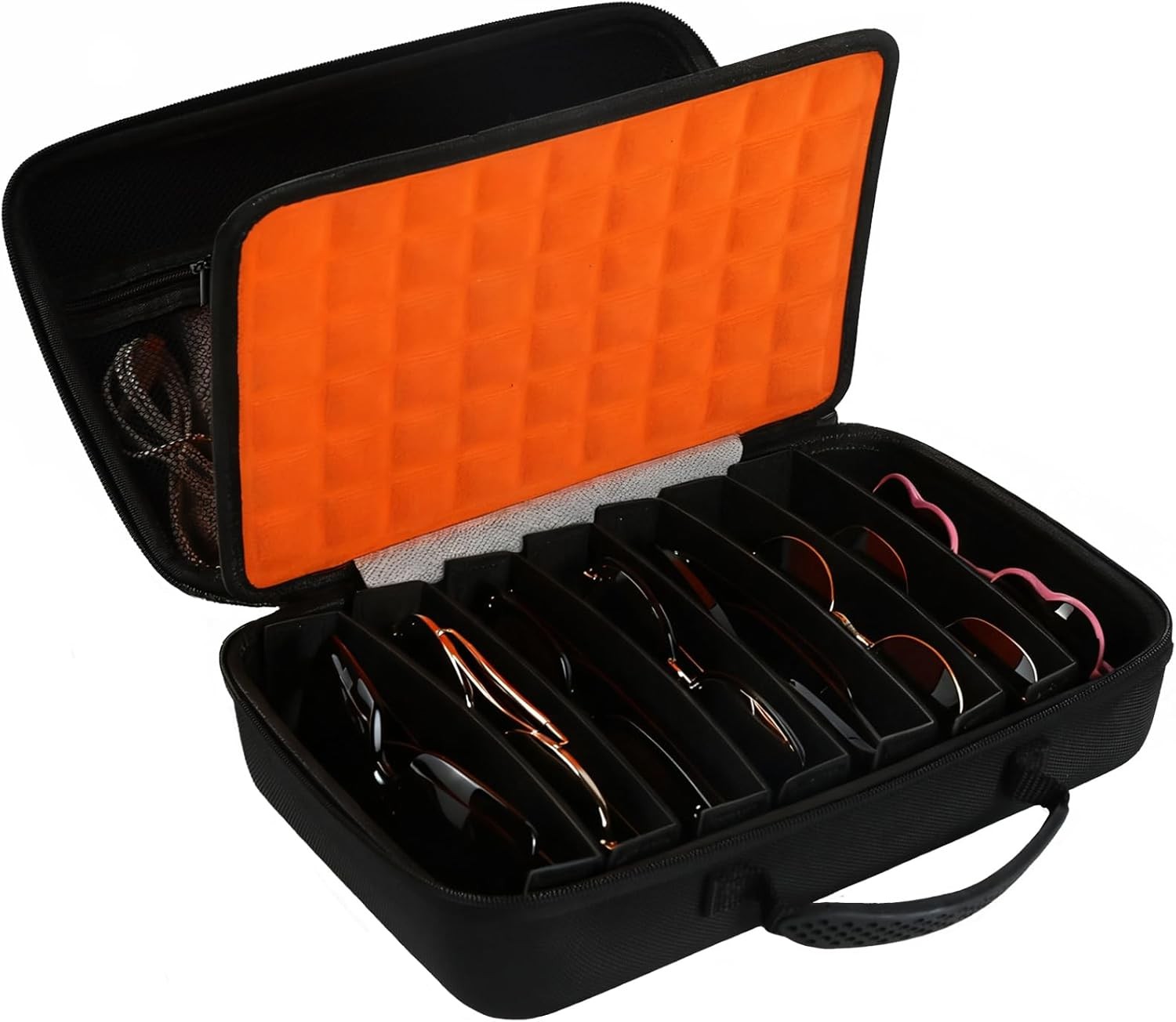 Travel Sunglasses Organizer Case 8 Slots, Portable Multiple Glasses Storage Case