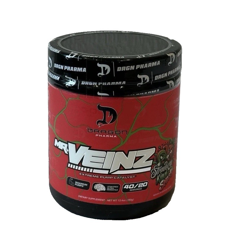 Dragon Pharma Mr Veinz Extreme Pump Pre-Workout Powder Strawberry Kiwi 40 GMP