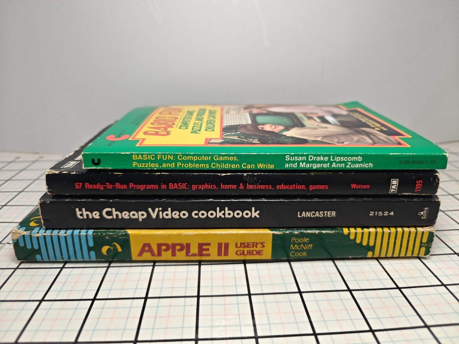 Lot of 4 VTH computer books Cheap Video Cookbook, Basic Programs Games, Apple 2