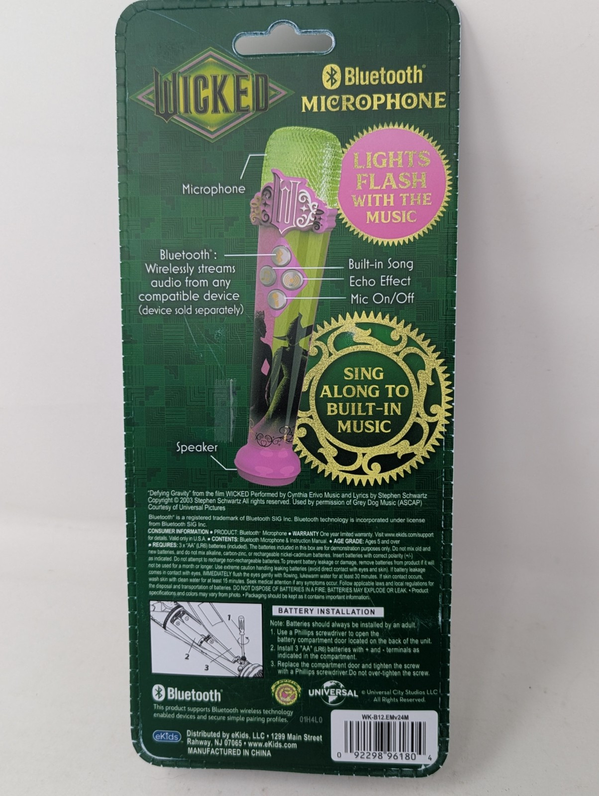 Brand New Wicked Bluetooth Karaoke Microphone Sing Along w/Lights - Stream Audio