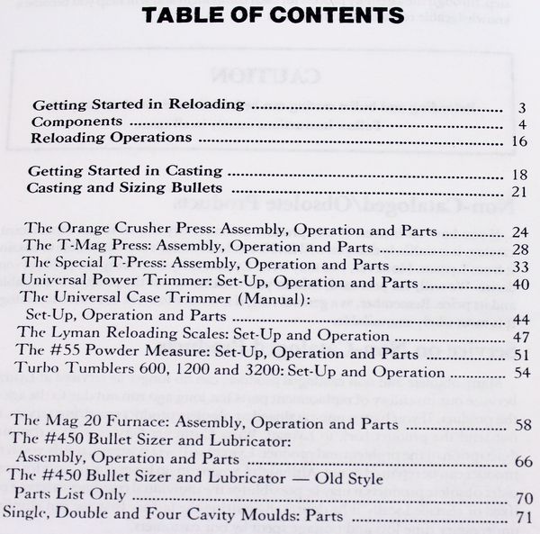 Lyman Orange Crusher Press Reloading Owners User Manual Instructions Operators