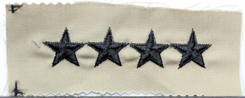 US Army Air Force General Khaki Desert Fatigue Rank Insignia Patch V1