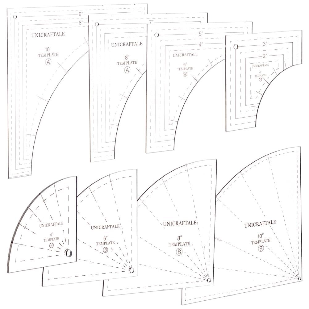 Drunkards Path Quilting Templates Acrylic Quilting Ruler Template Clear Sewin...