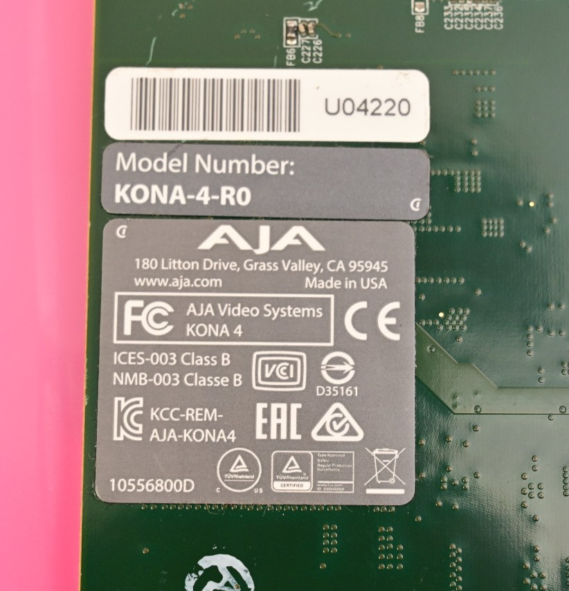 AJA KONA-4-R0 4K 60p PCIe Video I/O Card 3G SDI HDMI