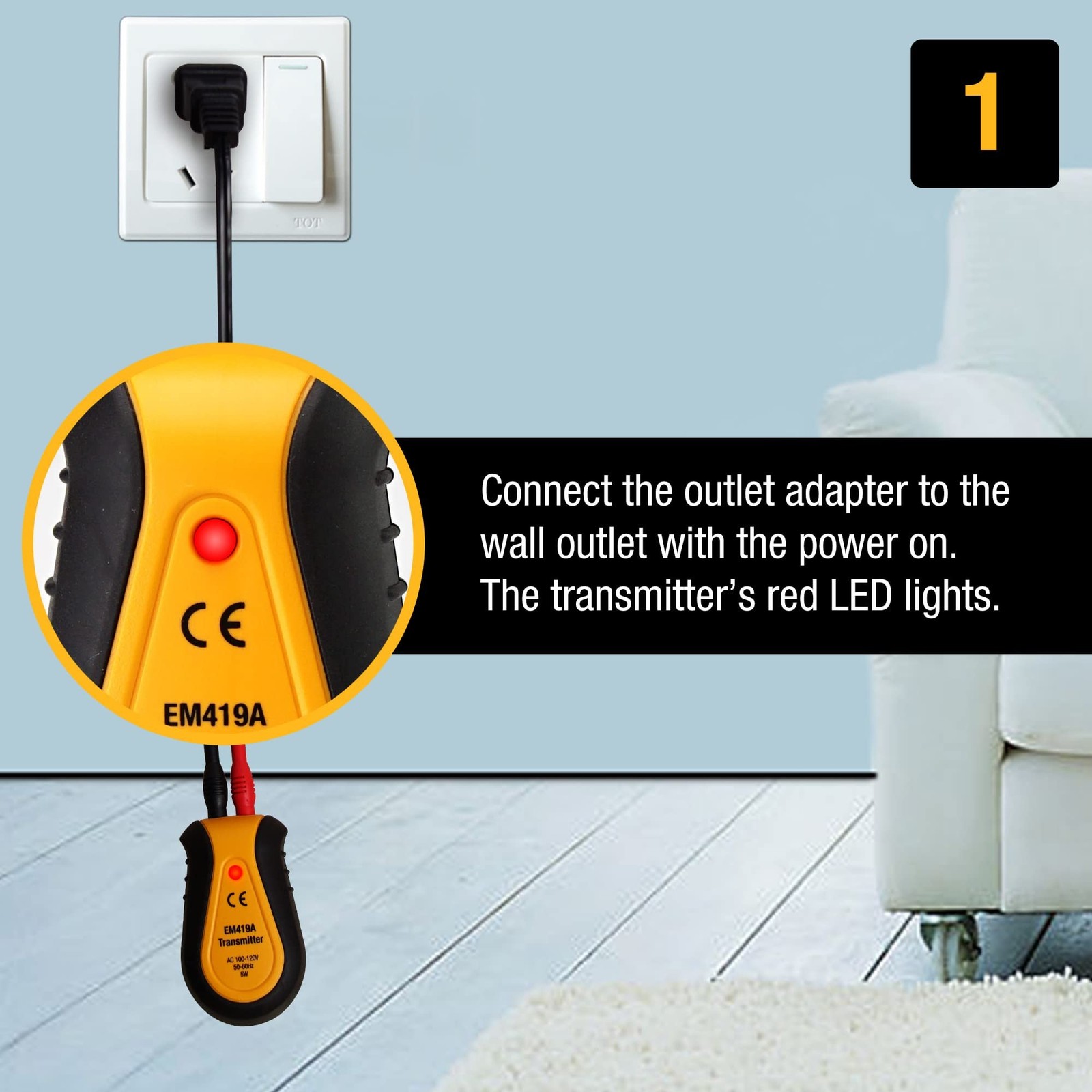 allsun AC 200-240V Circuits Fuses Breaker Non-Contact Voltage Sensor Locate A...