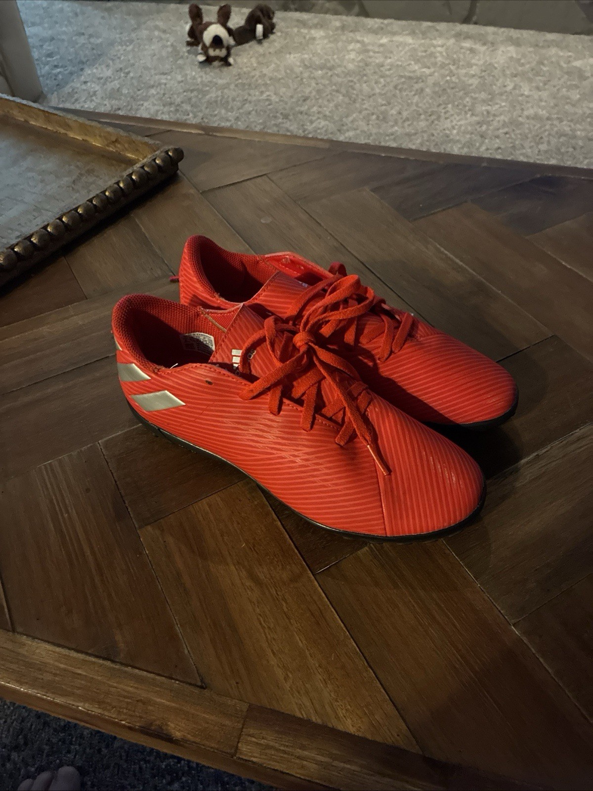 Soccer adidas Nemeziz 19.4 Men's Indoor Soccer Shoes, Size 6 U.S. Red/Silver