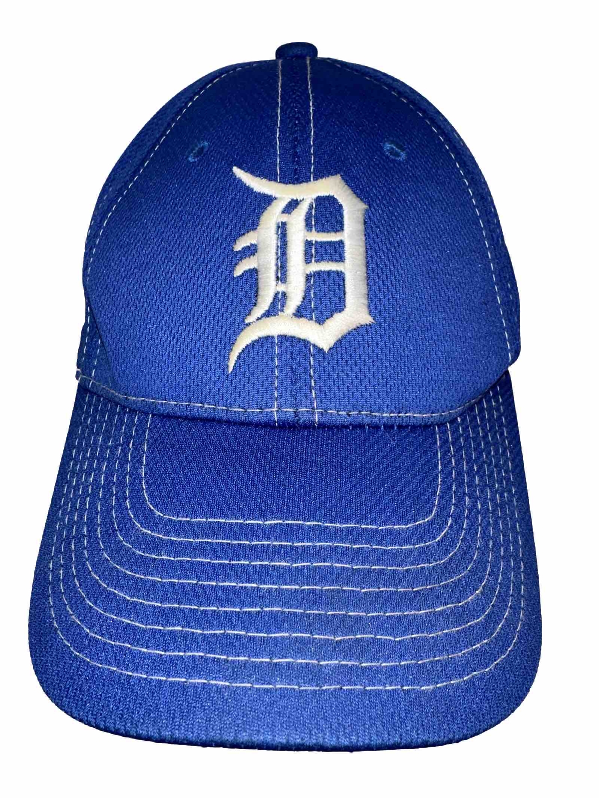 Detroit Script White on Royal Blue Hat Cap Snapback Fox Sports Detroit GV